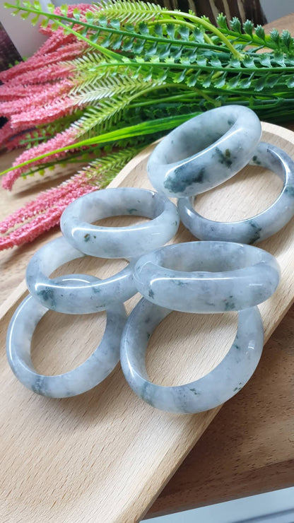 Kiddie Size Jade Bangle S39.5 to S42 Type A Myanmar Jadeite Icy Green Moss