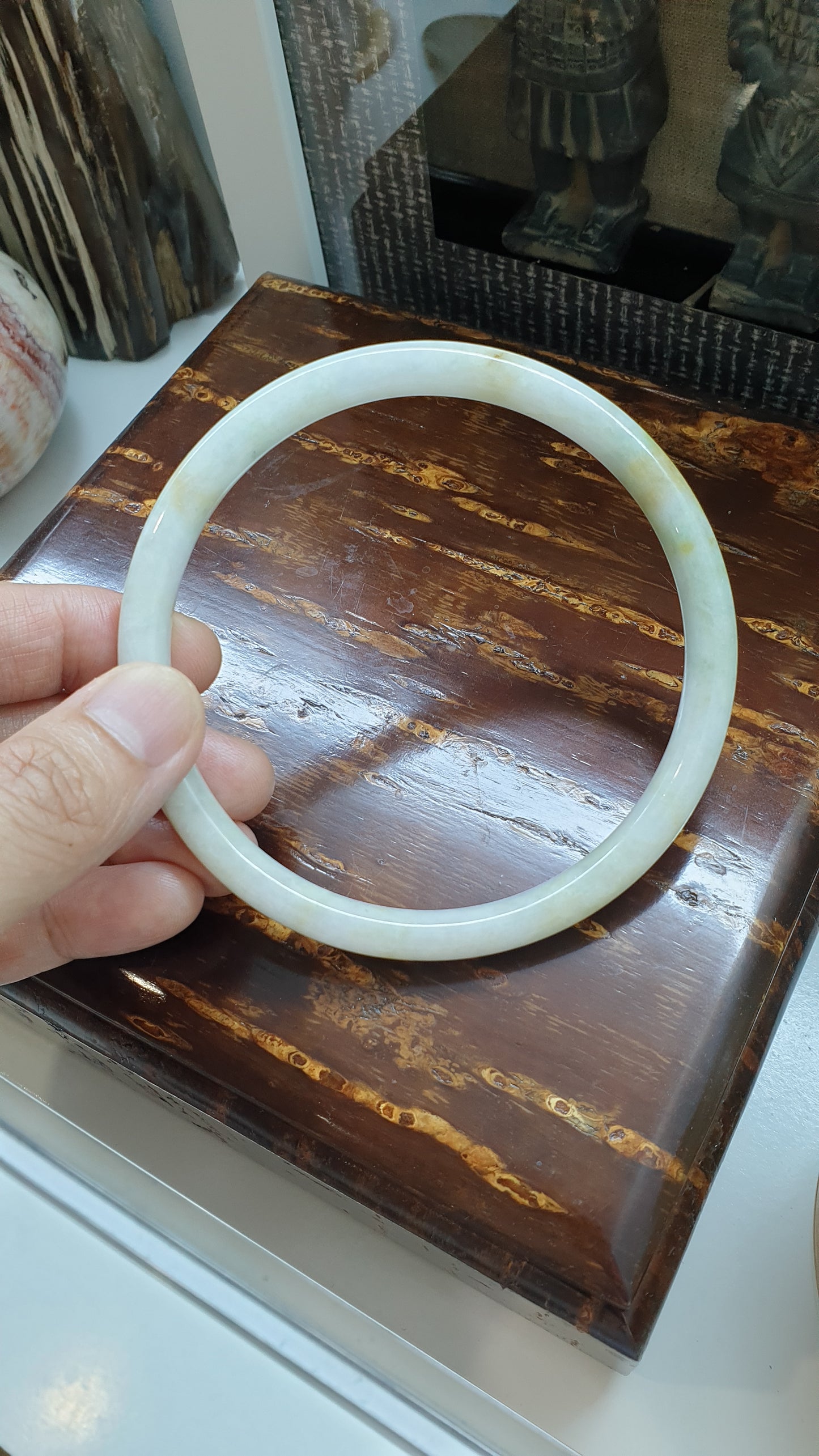 Jade Cylindrical Bangle (S 81 - 83) | Authentic Type A Jadeite | Vintage Jade Bracelet