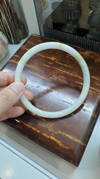 Jade Cylindrical Bangle (S 81 - 83) | Authentic Type A Jadeite | Vintage Jade Bracelet