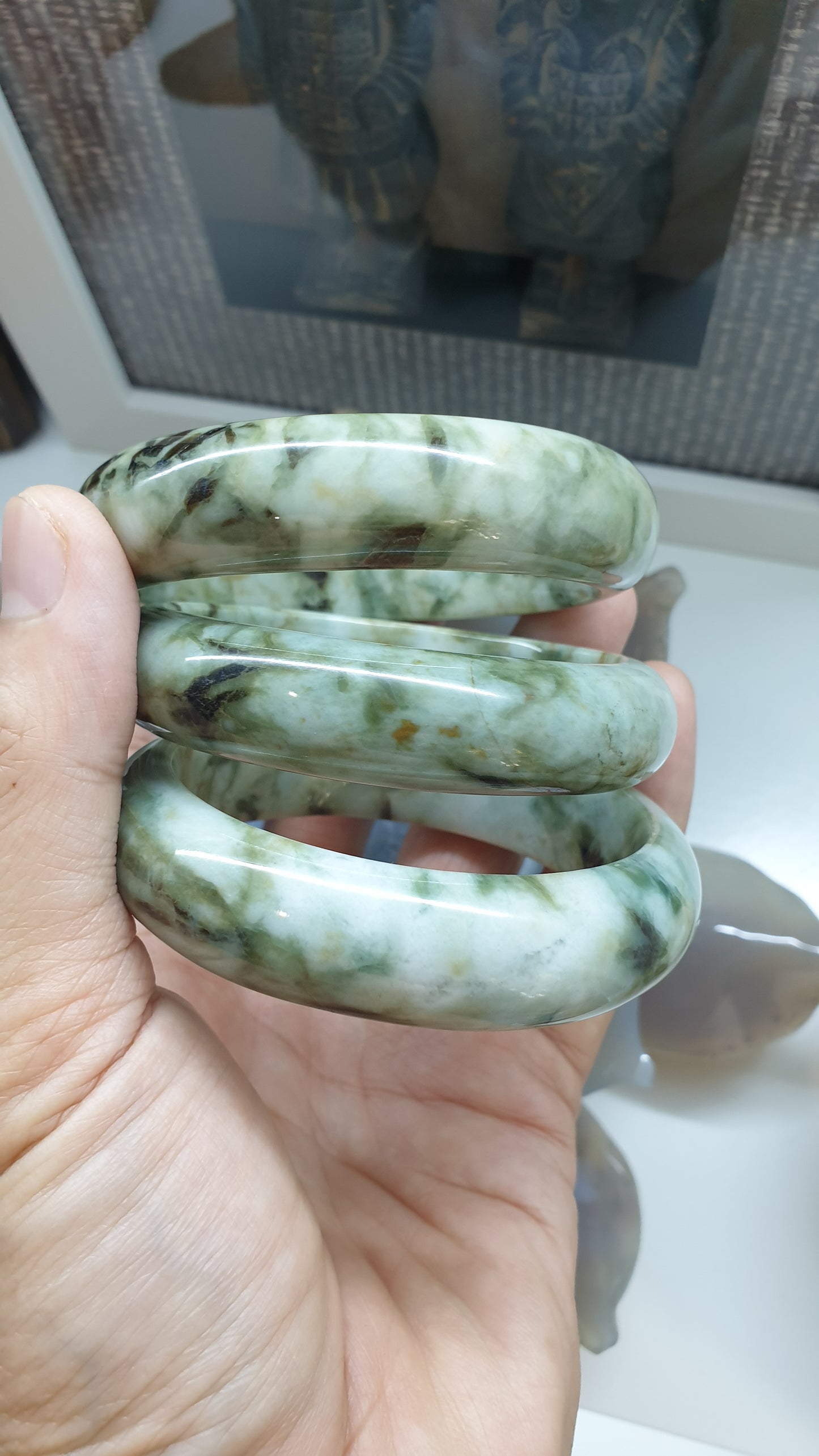 Hok Lok Siew Jade Bangle (S 57 - 58)(Selection) | Type A Natural Jadeite | Lucky Charm Wrist Candy for Her