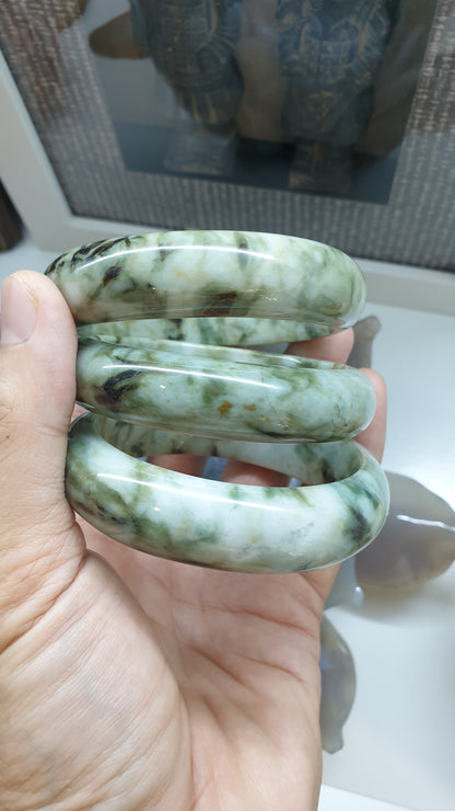 Hok Lok Siew Jade Bangle (S 57 - 58)(Selection) | Type A Natural Jadeite | Lucky Charm Wrist Candy for Her