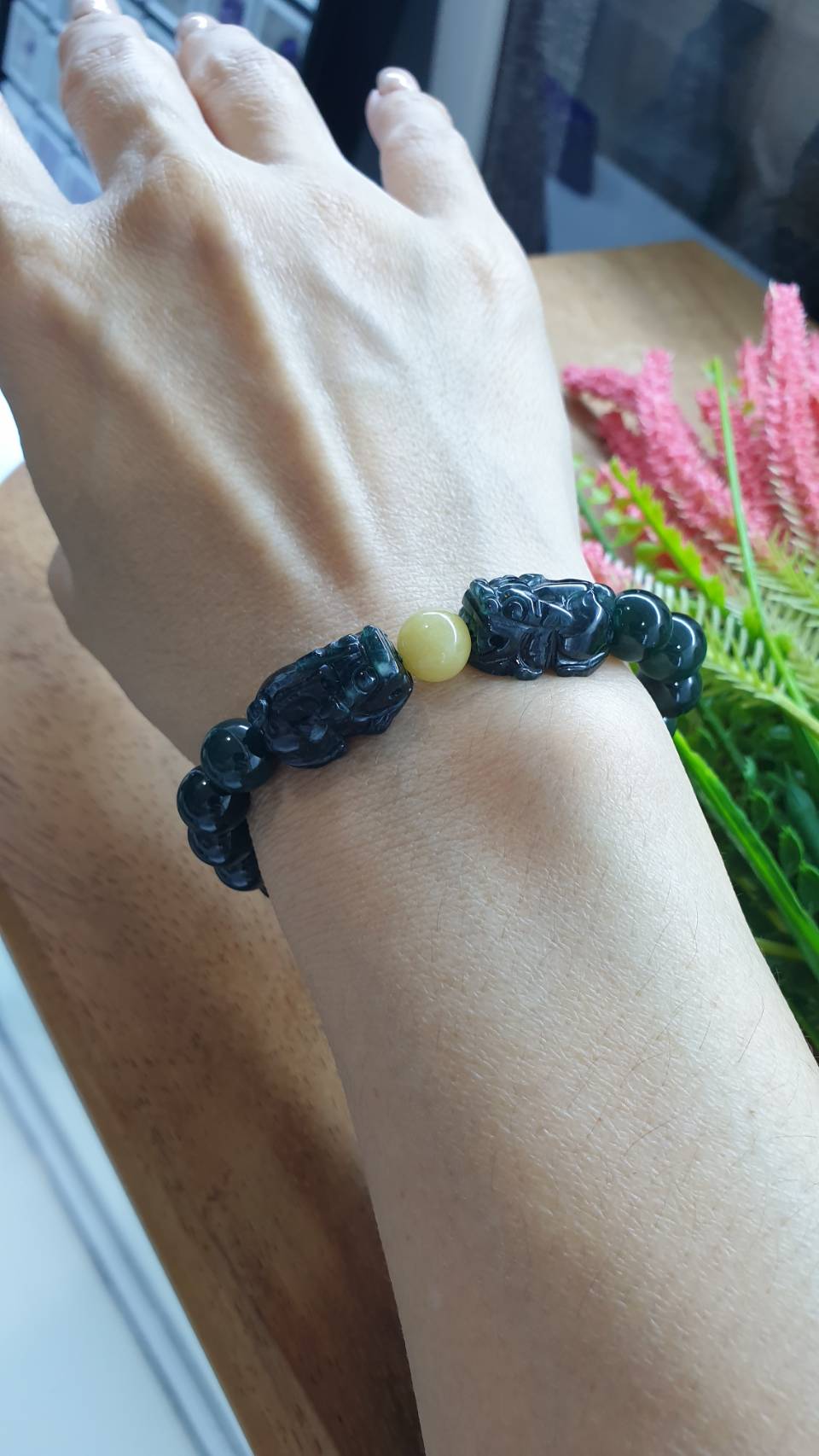Ocean Blue Jade Wealth Keeper Bracelet 17cm Type A Natural Jadeite