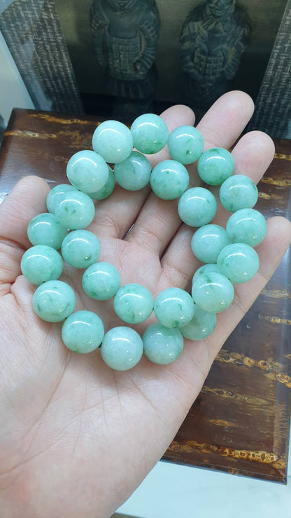 Luxury Jade Bracelet (17 cm, Selection) | Type A Natural Minty Green Jadeite | His or Hers Wrist Accessory
