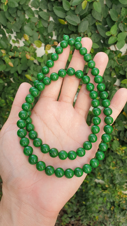 Mawsitsit Jade Beaded Necklace 24inch Fei Cui Type A from Myanmar
