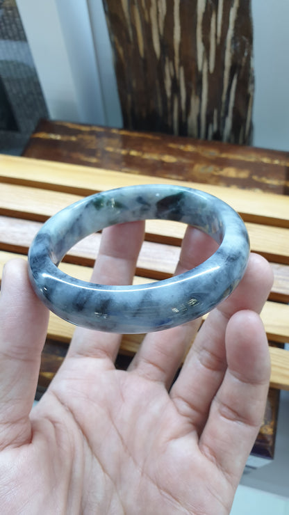 Authentic Jade Bangles Type A Natural Gray Burma Jadeite Sizes
