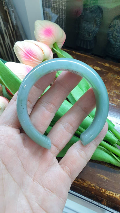 Jade Cuff Bangle Size 57- 58 Type A - Natural Blue-Lavender Jadeite
