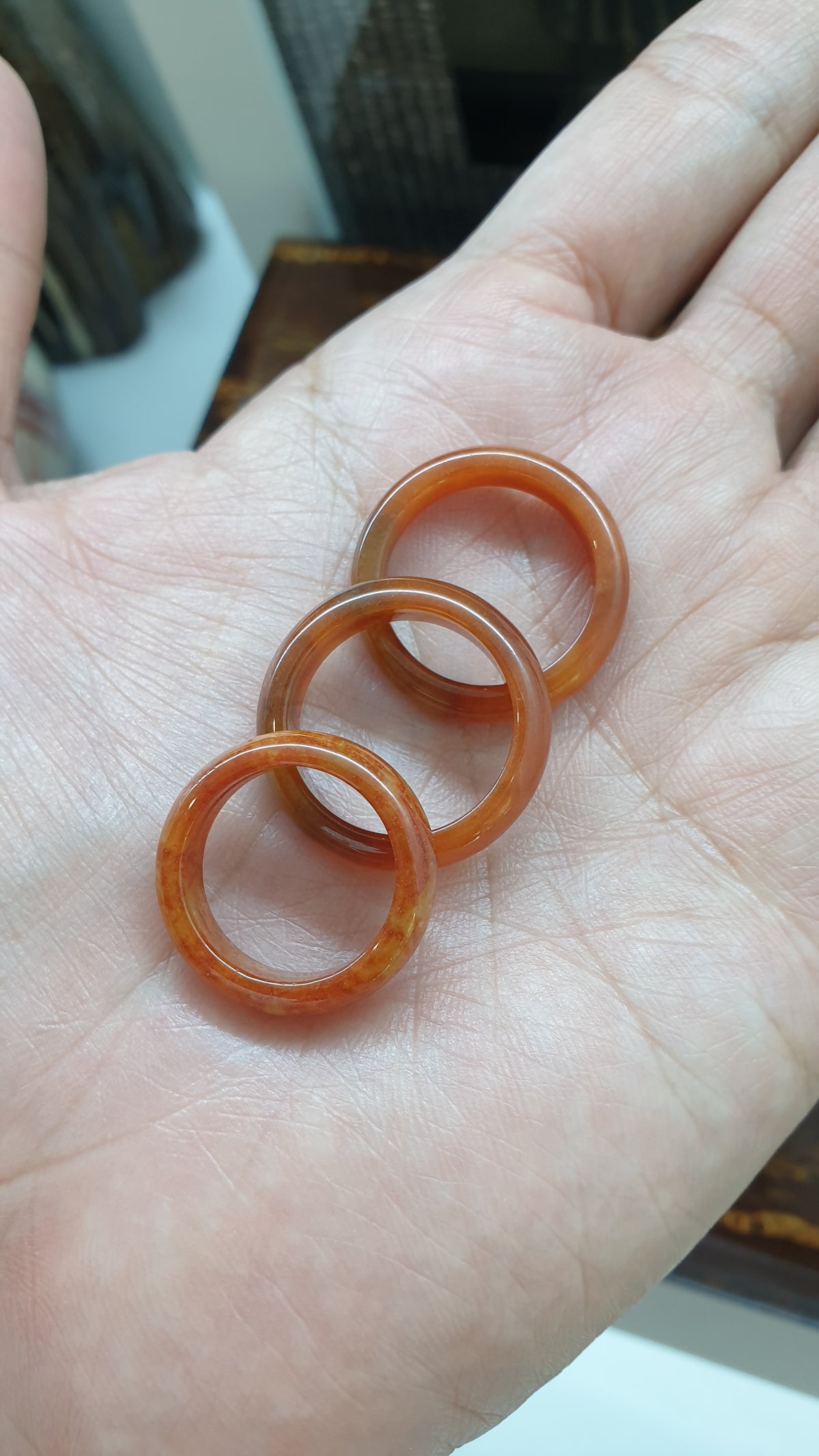 Red Jade Ring (Size 8 US) | Fei Cui Type A Natural Jadeite | His or He ...