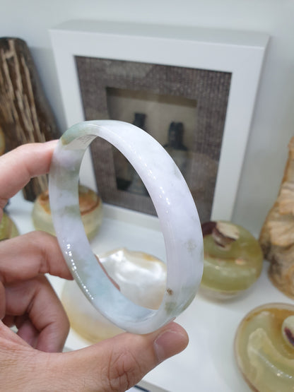 Plus Size Jade Bangle Square Cut Type A Jadeite Size 78-79