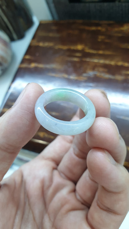 Silky Lavender Jade Ring Fei Cui Type A Natural Jadeite Size 9.5 US