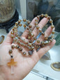 Sardonyx or Carnelian Rosary Beads Necklace | Natural Stones | Gift Idea for Him or Her 🎁