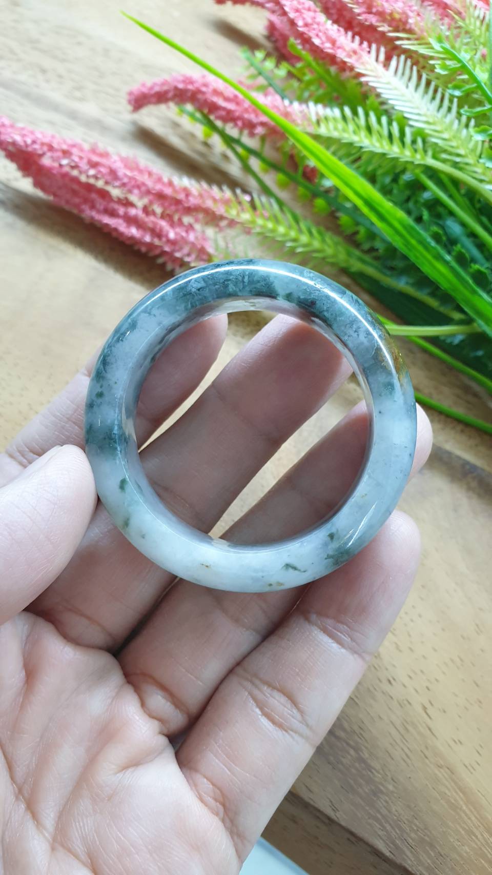 Kiddie Size Jade Bangle S39.5 S41.5 Type A Myanmar Jadeite Green Moss Misty