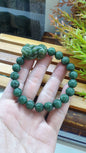 Jade Pixiu on Ru Yi Beads Bracelet 18cm Fei Cui Type A Natural Jadeite