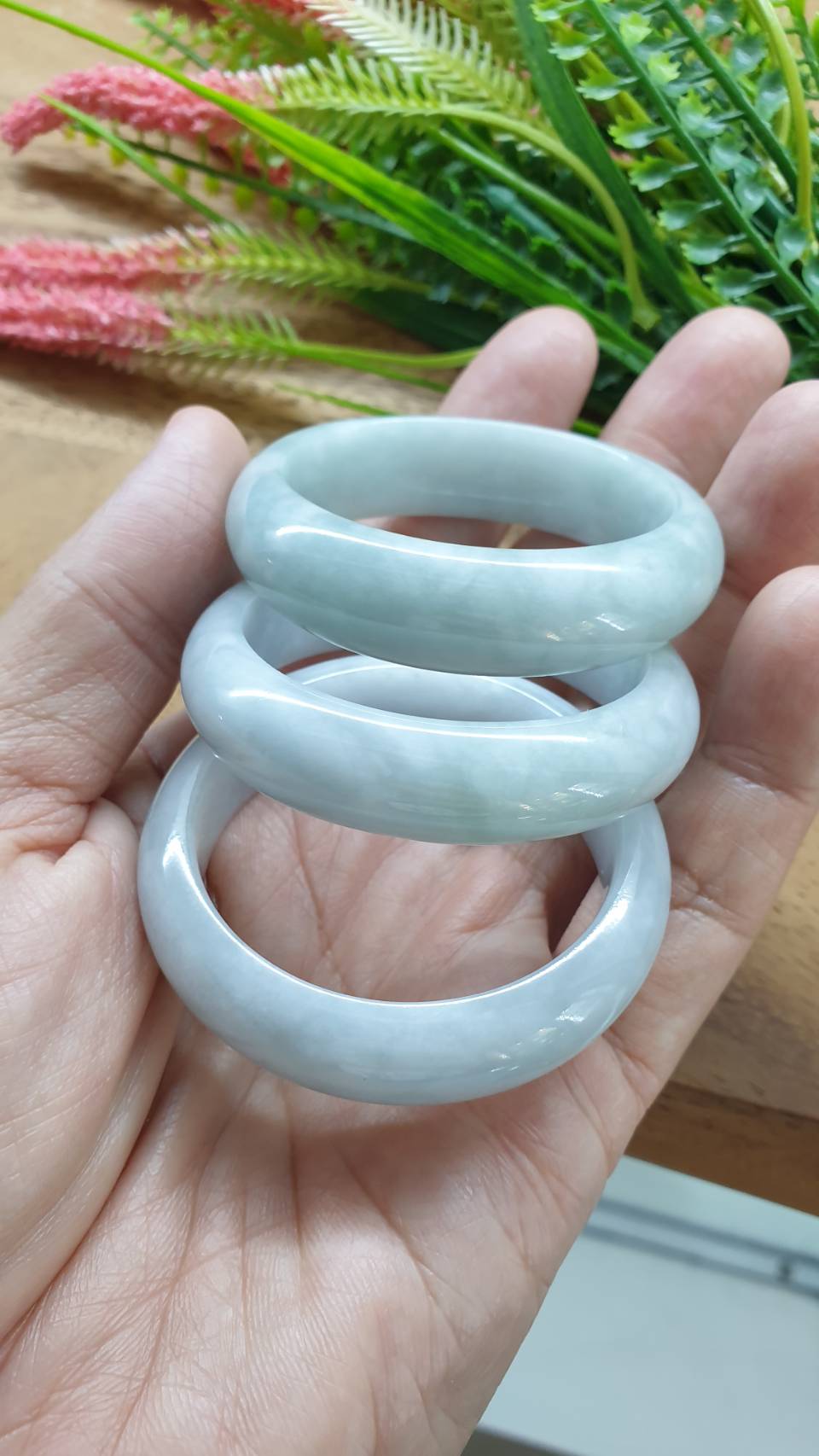 Kiddie Size Lavender Jade Bangle S43 Type A Myanmar Natural Jadeite