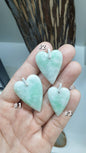 Moss in Snow Jade Heart Pendant (Selection) | Fei Cui - Type A Jadeite | Sterling Silver Bail