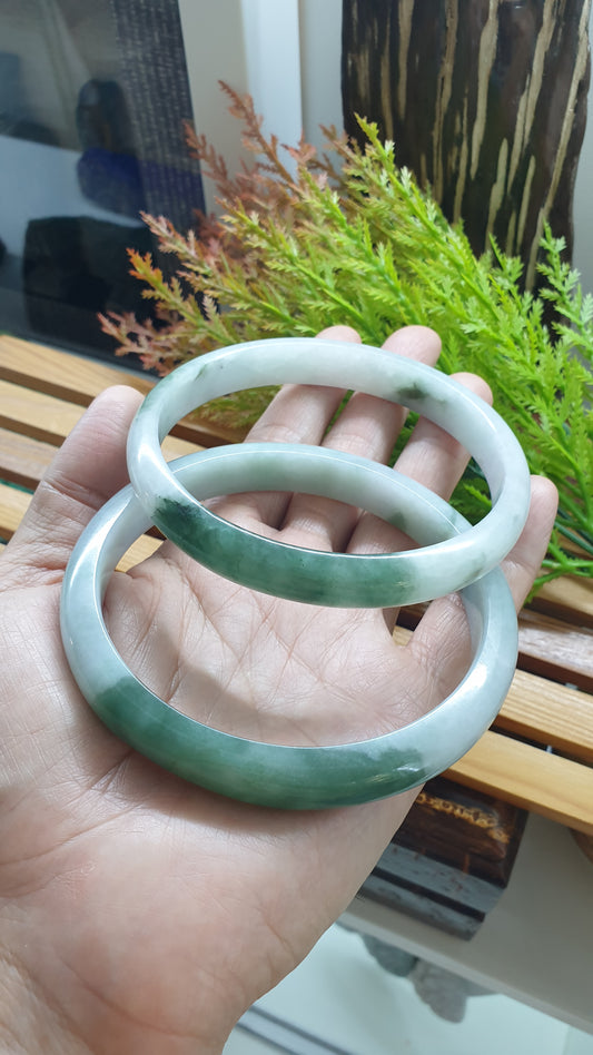 Plus Size Jade Bangle S78 Vintage Natural Myanmar Jadeite Type A