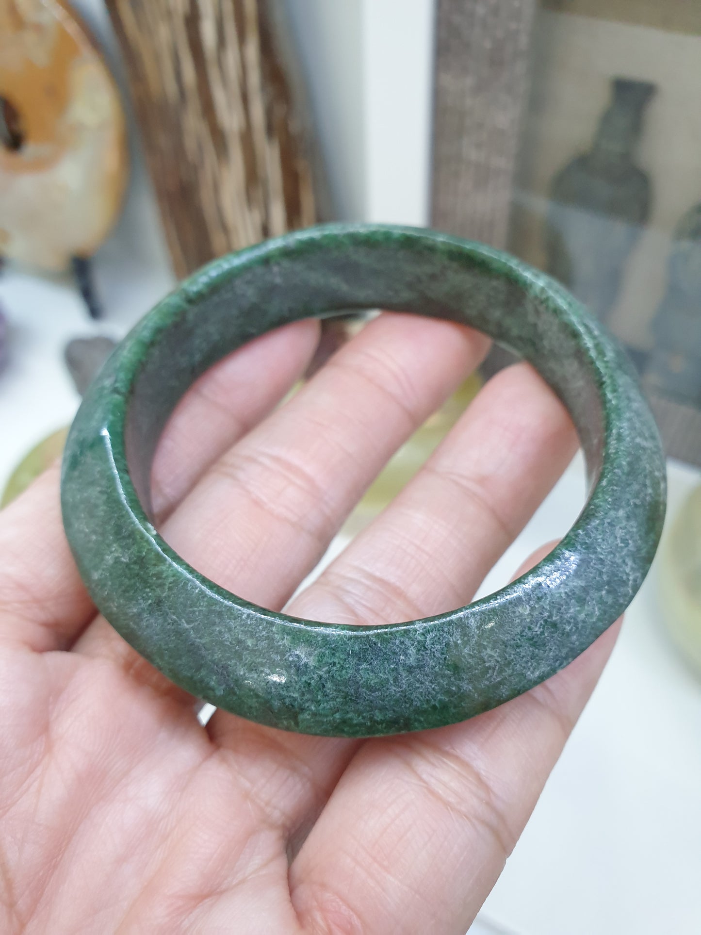 Vintage Mawsitsit Saucer Bangle (S 56) | Type A - Natural Mawsitsit Stone | Rare Collector's Piece