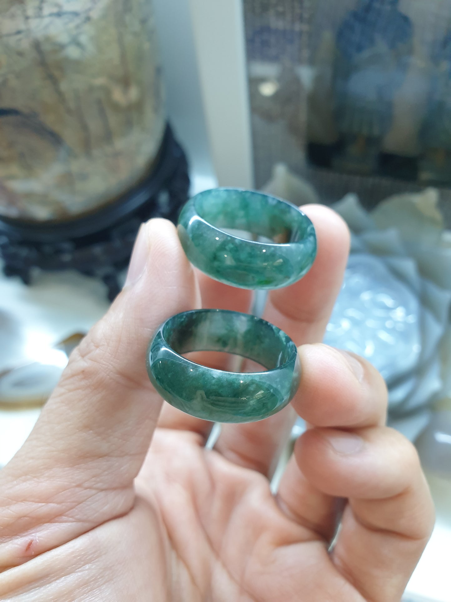 Blue Jade Domed Ring (12 and 14.5 US) | Type A Natural Jadeite