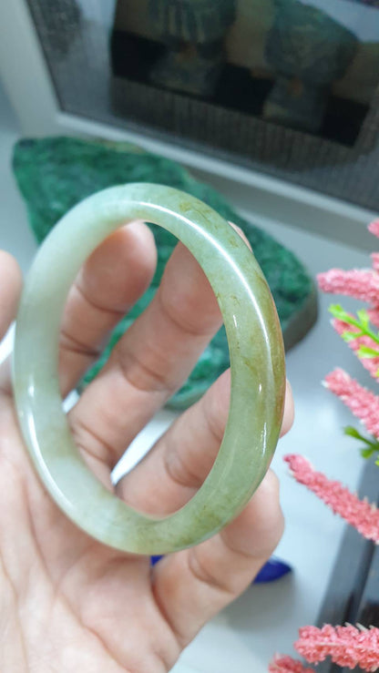 Hok Lok Siew Natural Jade Bangle S58.5 Fei Cui Type A Myanmar Jadeite