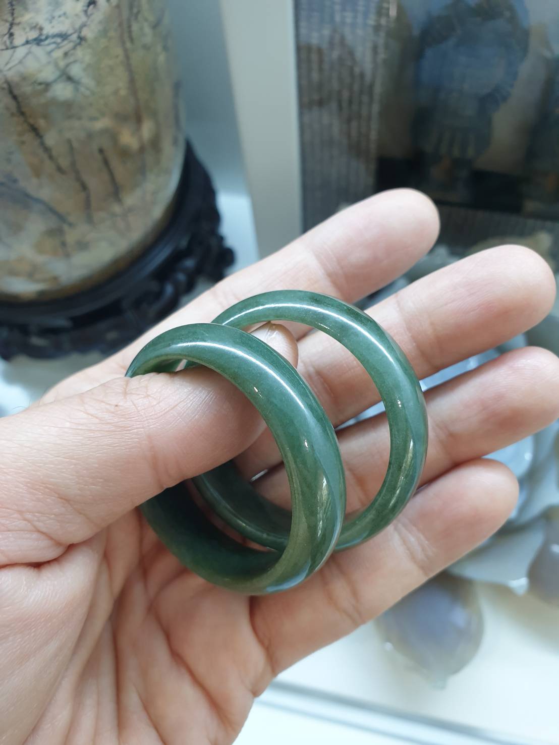 Kiddie Size Jade Bangle S38.5 Natural Green Fei Cui Type A Myanmar Jadeite